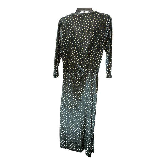 Zara Basic Collection Dress XS Black Gold Polka Dot Velvet Velour Half Sleeve - Picture 4 of 5